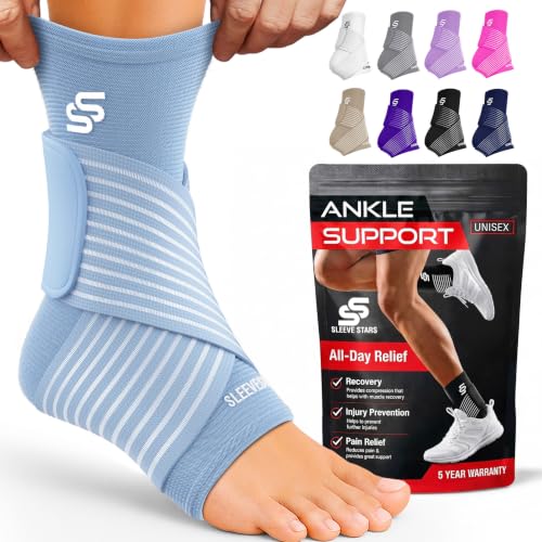 Sleeve Stars Ankle Brace Men & Women Support (Single/S:9"-10"/Light Blue) - color: Light Blue, size: Small