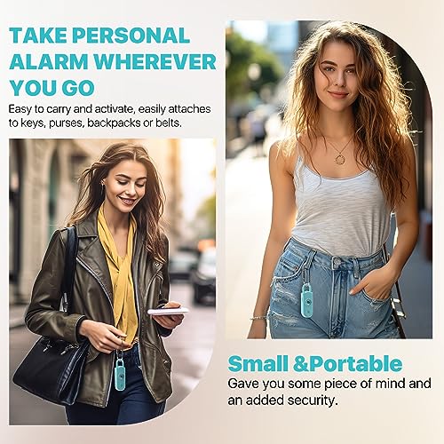 Personal Safety Alarm for Women Girls, 130dB Loud Siren + LED Light, Stylish Keychain, Easy-Pull Emergency Self-Defense for Night Safety, Running, Travel, College Students Self Defense Device Gift - color: Blue