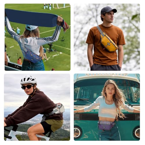 2L Fanny Pack for Women Men, Anti‑theft Waist Bag with RFID Blocking - color: Ginger