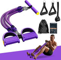Pedal Resistance Band with Handle, Aturien Adjustable Powerful 4-Tube Elastic Bands for Exercise, Multifunctional Foot Pedal Puller, Home Workout Equipment for Legs Arms Abs