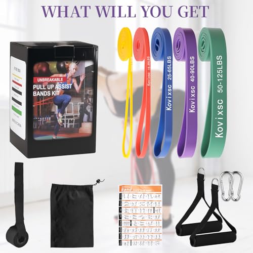 Resistance Exercise Bands Set Pull Up Assist Workout Fitness - size: 5-125lbs