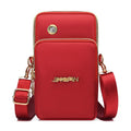 Crossbody Phone Bag Universal Armbands Phone Holder Pouch Case With Earphone Hole, Shoulder Handbag With Adjustable Strap - color: Red