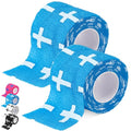 TrelaCo 2 Pack Cross Athletic Tape 2 in x 15 FT Self Adherent Wrap, Blue - color: Blue, size: Cross