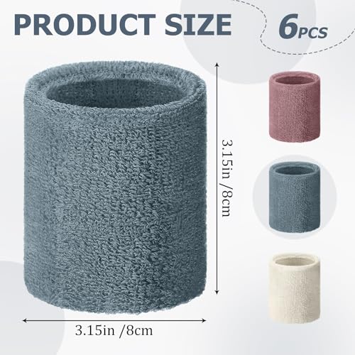 WILLBOND Wrist Sweatbands - color: Beige,Dusty Rose,Gray Blue