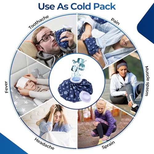 Ohuhu 3 Pack Ice Pack and Ice Bag for Injuries Hot Cold Therapy 6"/9"/11"