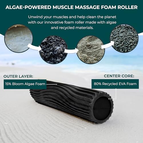 Oceanfoam Tidal Roller, Foam Roller for Exercise (Black & Charcoal Marbled) - color: Black & Charcoal Marbled