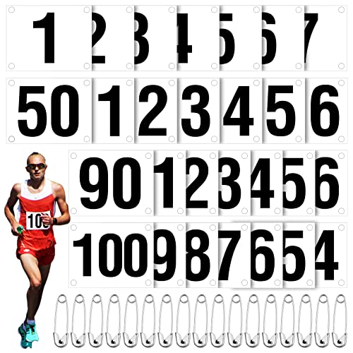 Hanaive Running Bib Numbers for Marathon Sports - style: 1-100 Number