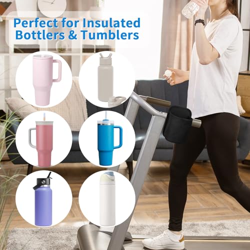 Xxerciz Treadmill Cup Holder Water Bottle Holder with Two Adjustable Straps, Armrest Organizer Universal Crossbar Drink Holder for Stroller, Bike, Wheelchair, Golf Cart, Walker, Scooter