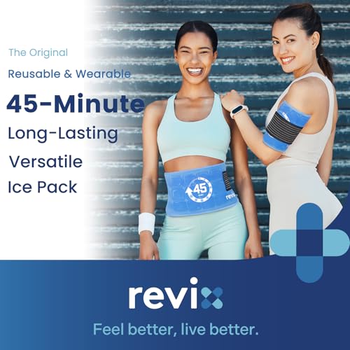 REVIX Ankle Ice Pack Wrap – Reusable Cold Compression for Foot Discomfort, Ice Wrap for Feet Swelling and Recovery 45-Minute Long-Lasting Gel Ice Packs Reusable with Ice Grid Gel Design