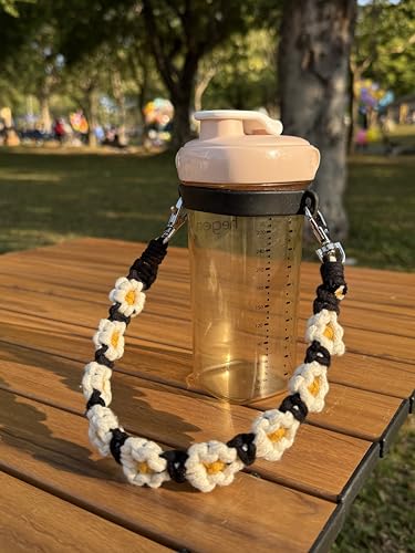 Outman Sport Water Bottle Handle Strap Holder Sling Cup Handle - color: Daisy Black