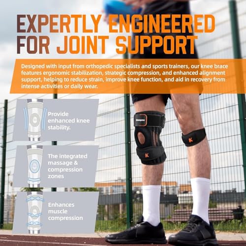 2-in-1 Knee Brace with Patella Strap for Running, Sports & Recovery