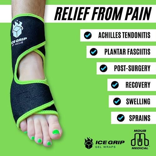 Foot Ankle Hot & Cold Ice Wrap Post Surgery Compression Reusable Gel Pack for Injury Flexible for Inflamation, Post-Surgery, Ankle, Foot, Soccer, Basketball, Recovery Relief Therapy