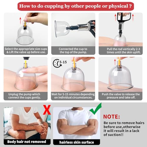 DEFUNX Cupping Set, 19 Cups Cupping Kit for Massage Therapy, Cupping Therapy Set with Pump for Back Massage, Pain Relief, Physical Therapy - size: 19 Cups
