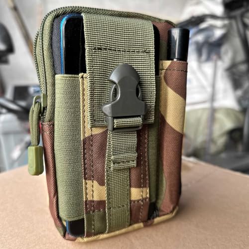 Tactical Molle Pouch, Universal EDC Waist Bag Pouches, Outdoor Belt Bags Gear Tool Gadget Pocket with Cell Phone Holster (Jungle Camo) - color: Camo Green