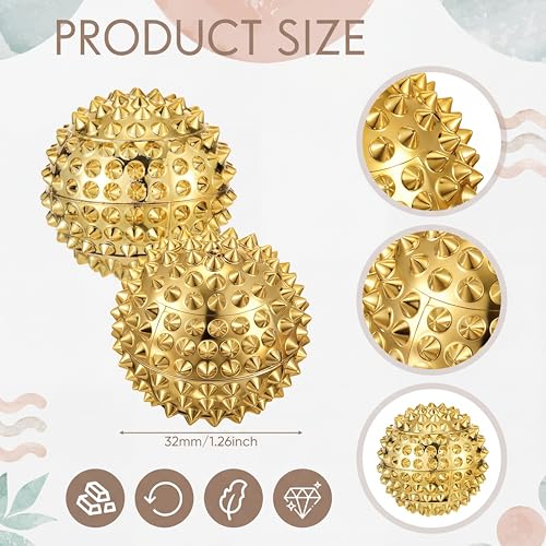 6 Pcs Magnetic Spiky Massage Ball Hand Exercise Relief, Gold
