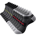 Ankle Compression Socks for Men & Women, 6 Pairs, Low Cut - color: Black&grey, size: Large