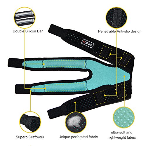HUEGLO Knee Brace Dual Patella Knee Strap for Knee Pain Relief,Black