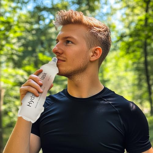 500ml Soft Flask, Soft Water Bottle for Hydration Packs, Running, Hiking, Cycling and Climbing - White - color: 500ml, white