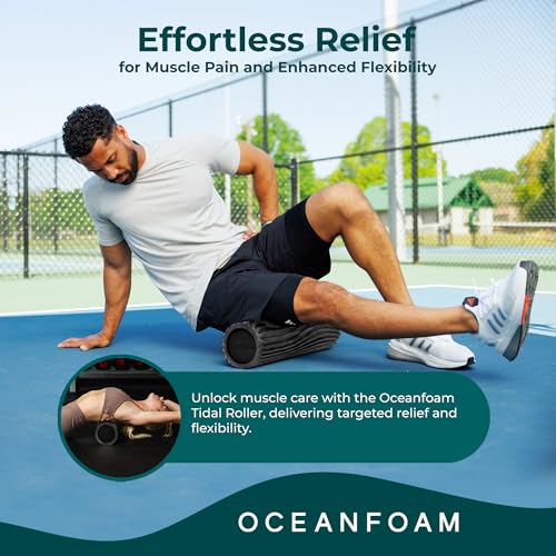 Oceanfoam Tidal Roller, Foam Roller for Exercise (Black & Charcoal Marbled) - color: Black & Charcoal Marbled