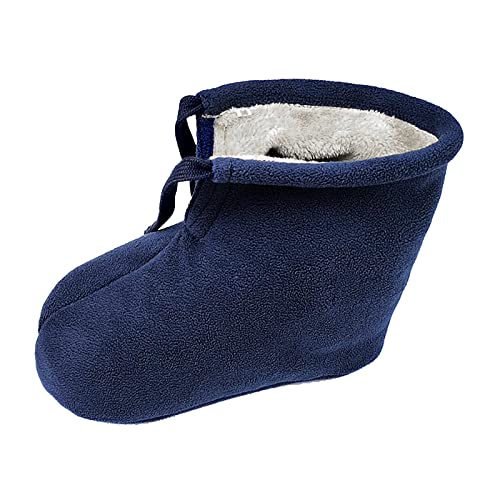 Winter Warm Cast Sock, Thick Fleece Foot Cast Cover - Below the Knee Cast Toe Boot Cover, Protective and Washable Cast Sleeve Wrap, Foot Warmer for Broken Foot, Adjustable Drawstring, Navy Blue - size: L