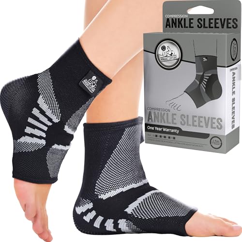 Nordic Lifting Ankle Compression Sleeve – Ankle Support for Women & Men - size: Medium
