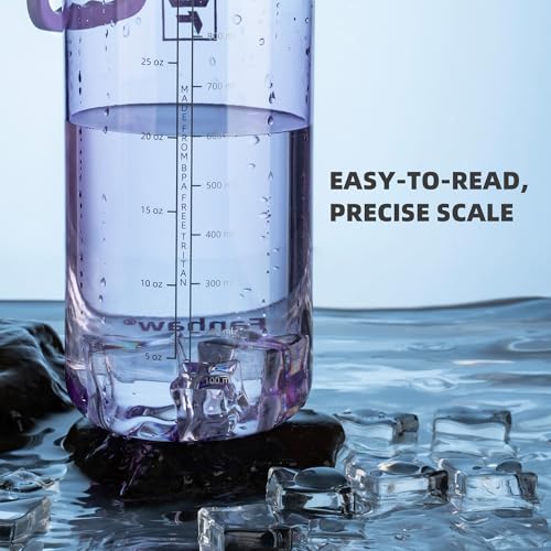 Fanhaw 32oz Clear Plastic Water Bottle with Fast-Flow Lid, Amethyst - color: Amethyst
