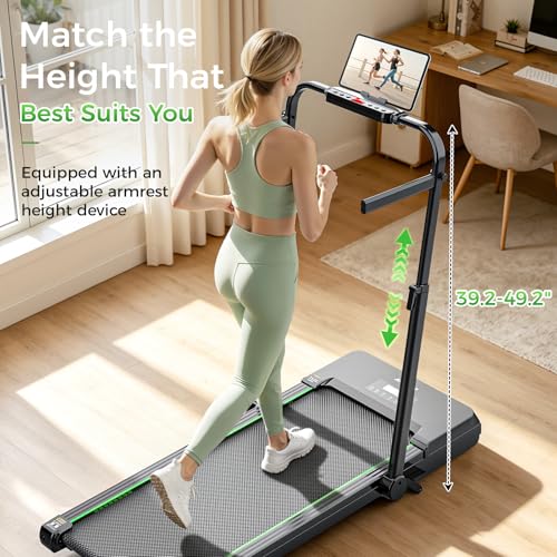 AKLUER Walking Pad Treadmill with 12% Auto Incline Adjustable Handlebar - color: Black
