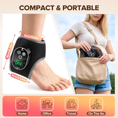 Cordless Ankle Heating Pad with Massage, Foot and Ankle Massager