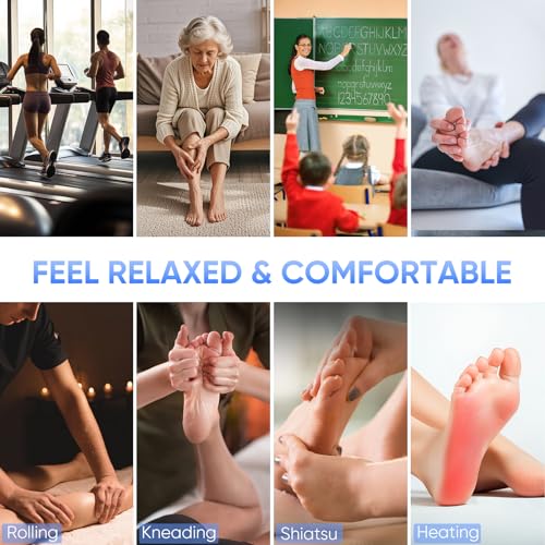 TISSCARE Foot Massager with Heat, Shiatsu Foot Massager for Plantar Fasciitis, Foot and Calf Massager with Massage Roller, Deep Kneading, Pain Relief, Gift for Women and Man