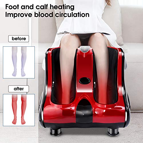 ARLIME Foot Massager with Heat, Shiatsu Feet Massage Machine - color: Red