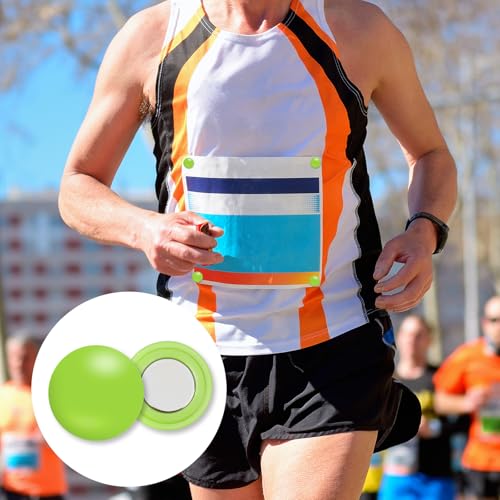 BOXOB 10 Pairs Magnetic Race Bib Clips (Black & Grass Green) - color: Black+Grass Green
