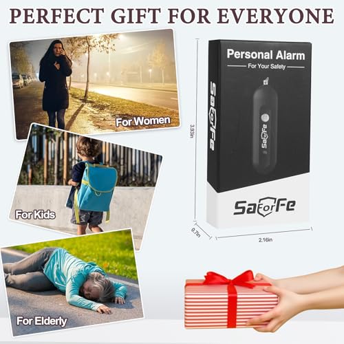 Personal Safety Alarm - Waterproof Rechargeable Security Alarm - 140dB Extra Loud Siren & Strobe Light - Self Defense Keychain - Gift for Women, Teenagers, College Girls, Seniors (Black+Black) - color: Black+Black
