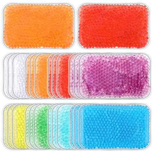 TrelaCo 8 Colors 24 Pcs Gel Bead Ice Pack 4 x 6 Inch Reusable Hot Cold Pack - color: 8 Colors
