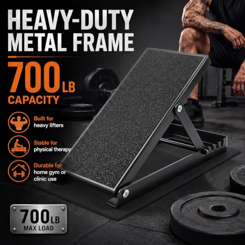 2 Pack Adjustable Slant Board for Calf Stretching, Steel Calf Stretch Board 20°-40° Non-Slip Squat Wedge with Handle for Exercise Rehab Leg Stretch and Plantar Fasciitis Relief