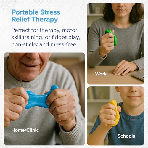 Adult Hand Therapy Putty, Grip Exercise, 4-Pack, Silicone