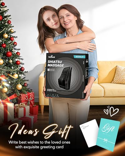 Boriwat Back Massager with Heat, 3D Kneading Massage Pillow for Back, Neck, Shoulder, Leg Pain Relief Deep Tissue, Gifts for Women Men Mom Dad - color: Black