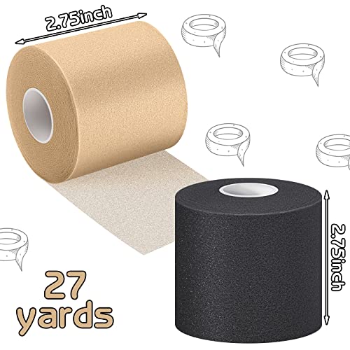 Nuanchu 24 Rolls Prewrap Athletic Tape, 2.75 in x 30 yd, Black, Beige - color: Black, Beige