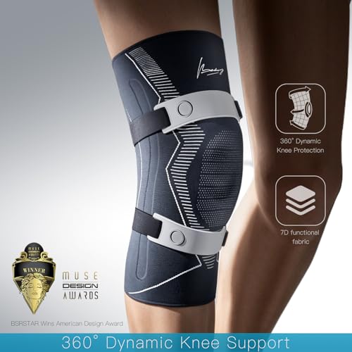 Knee Brace for Men & Women, Compression Knee Support with Side Stabilizers, Patella Gel Pad & Adjustable Straps, Professional Knee Sleeve for ACL, MCL, PCL, Meniscus, Sports, Workout, Size XL - size: X-Large