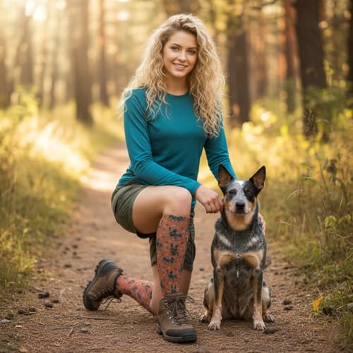 Cute Dog Compression Socks Women Men, Dog Lover Gift - color: Australian Cattle