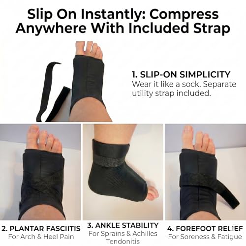 Ankle Ice Pack Wrap for Swelling & Sprained Ankle — Reusable Hot Cold Therapy Foot Sleeve for Plantar Fasciitis, Achilles Tendonitis & Foot Pain Relief XL - size: XL