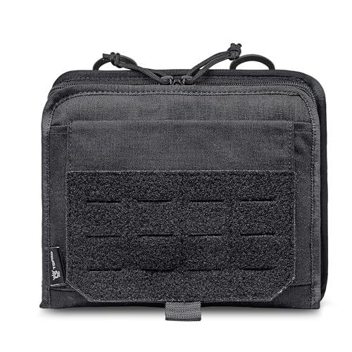 TSPRO Tactical Admin Pouch MOLLE, Clamshell EDC Organizer, Small Tool Pouch - color: Black