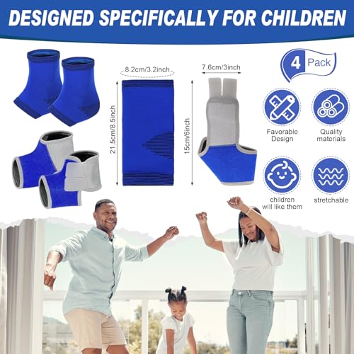 Tarpop 2 Pairs Kids Ankle Brace, Compression Sleeves, M+S, Blue - color: Blue, size: Small,Medium
