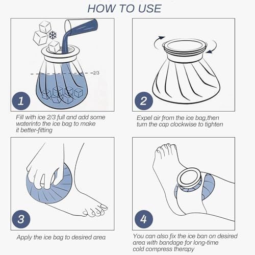 2 Pcs Reusable Ice Bag, Sport Injury Ice Bag, Ice Pack for Injuries, Clod Compress Bag, Hot & Cold Therapy, Teeth Pain Cold Pack, Headaches Cold Ice Bag, Back Fast Release Reusable Ice Bag(9 in)