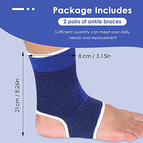 Haysandy 4 Pcs Kids Ankle Brace Support, Dark Blue, 10-15 Years - color: Dark Blue, size: 10-15 Years