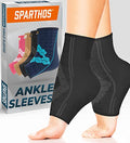 Sparthos Ankle Brace for Women & Men, Foot Compression Sleeve - Black-XL - color: Midnight Black