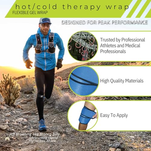 Pro-Tec Athletics Hot/Cold Wrap for Knee and Ankle, Provides Heat and Cold Relief, Dual Strapping System for Compression - size: The Hot/ Cold Therapy Wrap (Medium)