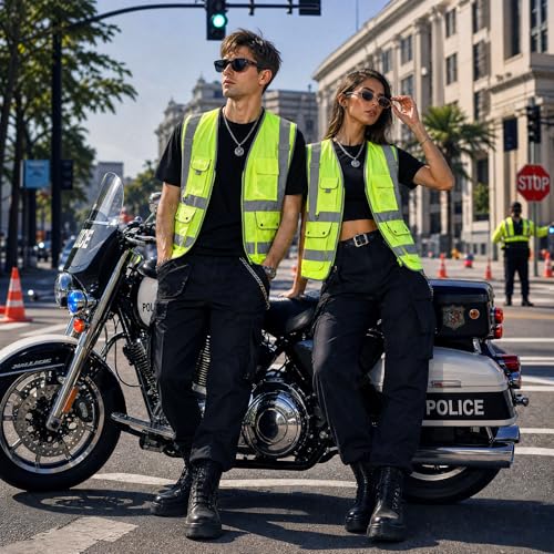 XIAKE Reflective Safety Vest for Men & Women High Visibility Class 2 Vest with Pockets Meets ANSI Standards - color: Yellow, size: XX-Large