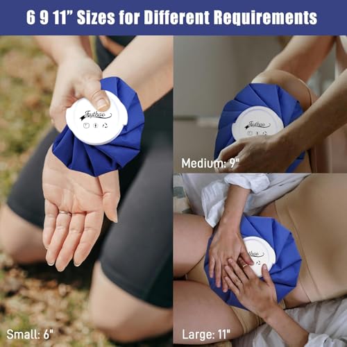 Ice Pack for Injuries Reusable with Wrap, Ice Bag for Injuries Hot Water Bag for Hot & Cold Therapy, No-Leak Elastic Ice Bag with Elastic Breathable Support Wrap, 3 Sizes 6/9/11" - style: 4 Sets