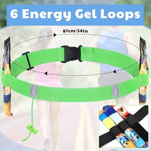 JOVITEC 2 Pack Race Number Belt with 6 Gel Loops, Yellow and Black - color: Yellow and Black