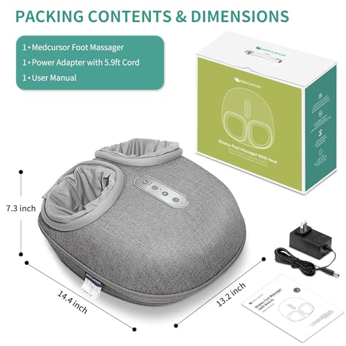 Medcursor Foot Massager with Heat, Shiatsu Deep Kneading [2026 Upgraded] - color: Greige